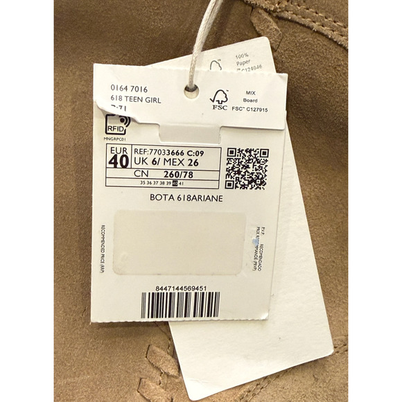 NEW MANGO MNG MEDIUM BROWN ARIANE SUEDE LEATHER ANKLE BOOTS BOOTIE SZ 40 US 9 - Picture 6 of 7